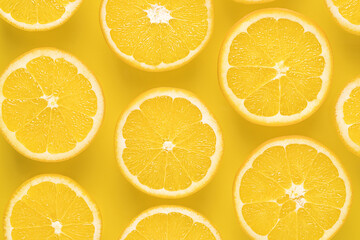 lemon slice on yellow background-