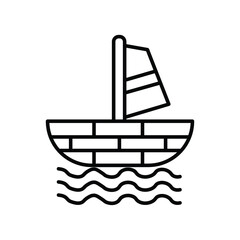illustration of a boat line icon