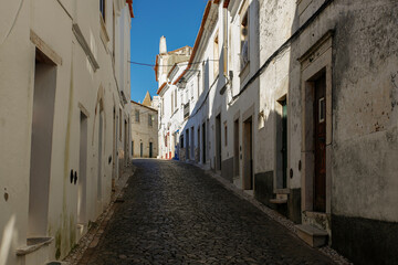 Fototapeta na wymiar Typical street in the old town of Estremoz. Portugal.