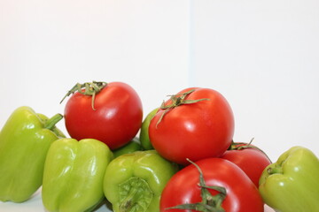 tomato and pepper. red green