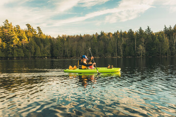 Kayaking in Middle Saranac Lake in the Adirondacks