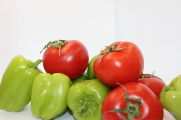 tomato and pepper. red green