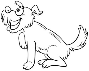 cartoon shaggy dog comic animal character coloring book page