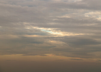 Obraz premium The softness of the beautiful sky. Light blue clouds on background, Relaxing feeling and inspirational. Copy space, No focus, specifically.