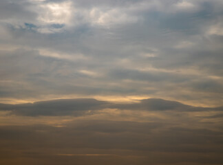 Obraz premium The softness of the beautiful sky. Light blue clouds on background, Relaxing feeling and inspirational. Copy space, No focus, specifically.