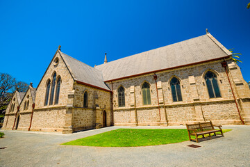 Fototapeta na wymiar St John's Anglican Church or St John the Evangelist Church in High Street, is an Anglican Catholic church in Fremantle, Western Australia in West End Heritage area.