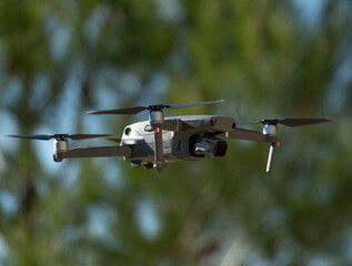 Drone flying outdoors