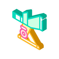 wood crusher isometric icon vector illustration color
