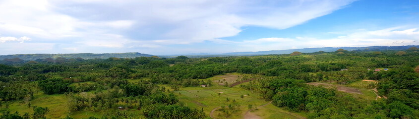 Fototapeta na wymiar Philippines Forest and Fileds Top View.