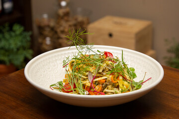 Traditional Italian spaghetti with clams, Spaghetti alle Vongole.