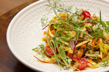 Traditional Italian spaghetti with clams, Spaghetti alle Vongole.