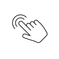 Clicking hand icon. Finger pointer vector graphic. Click symbol.