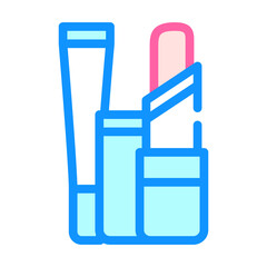 lip care products, moisturizing lipstick color icon vector illustration