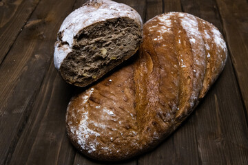bread on wooden background 