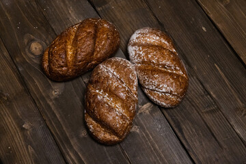 bread on wooden background 
