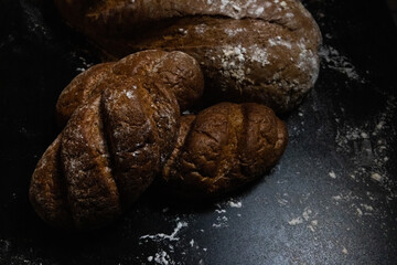 bread on wooden background 