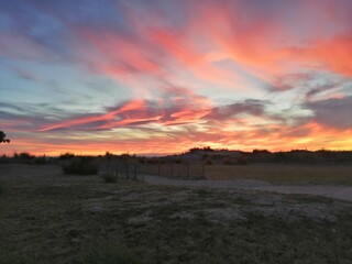 Coucher de soleil en bord de plage