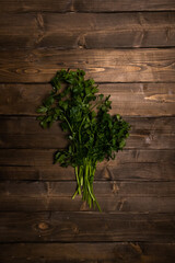 parsley on a wooden board
