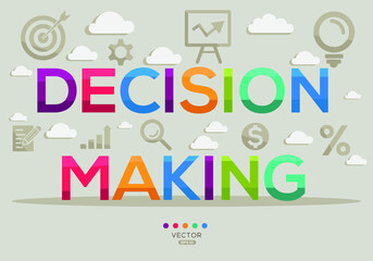 Creative (decision making) Banner Word with Icons, Vector illustration.
