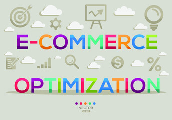 Creative (e-commerce optimization) Banner Word with Icons, Vector illustration.
