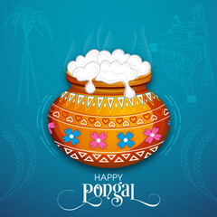 Illustration of Pongal festival for the celebration.