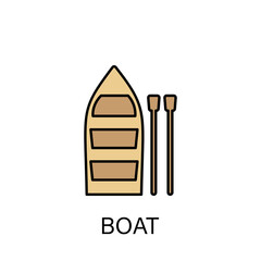 boat sea transport outline icon. Signs and symbols can be used for web, logo, mobile app, UI, UX