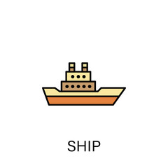 ship sea transport outline icon. Signs and symbols can be used for web, logo, mobile app, UI, UX