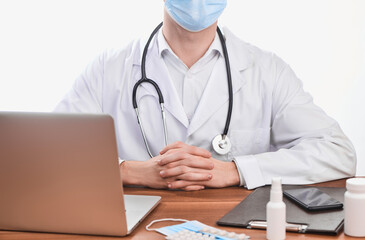 Physician waiting for a patient at his office