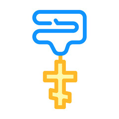 pectoral cross color icon vector illustration color