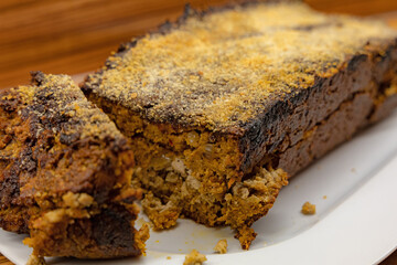 veagan roast dinner made with nuts, almonds and tofu