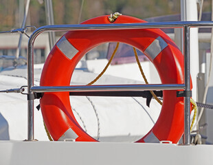 the rescue ring on a ship