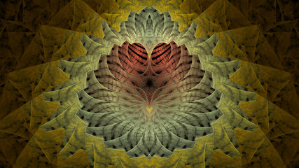 Abstract Computer generated Fractal design. A fractal is a never-ending pattern. Fractals are infinitely complex patterns that are self-similar across different scales. 2d rendering