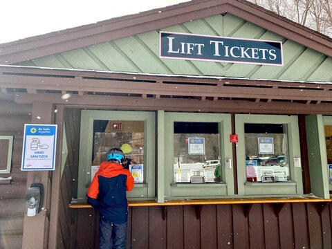 Lift Tickets Booth Windows At Stowe Mountain Resort