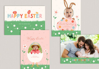 Easter Photo Greeting Card Layouts