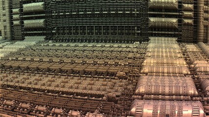 Abstract, computer, fractal design. Fractals are infinitely complex patterns that are self-similar at different scales. 3D-rendering.