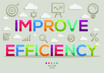 Creative (improve efficiency) Banner Word with Icons, Vector illustration.
