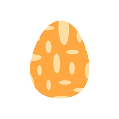 Easter egg decorated with ovals of different sizes. Traditional food for the Orthodox and Catholic holidays. Happy easter. Colorful vector illustration isolated. Icon or card flat