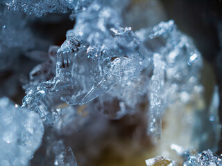 Ice crystals abstract forms closeup