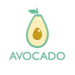 Avocado fruit logo template. Health food logotype,label, sticker