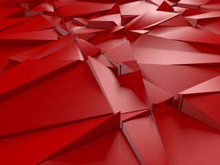 Hexagon Abstract Chaotic Red Bricks Wall Background