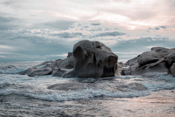 Mesmerizing view in a rocky beach of Cala Roques Planes located in Sant Antoni de Calonge