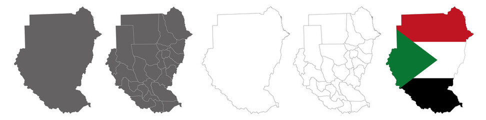 vector map flag of Sudan isolated on white background