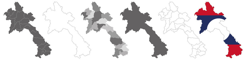 Fototapeta na wymiar vector map flag of Laos isolated on white background 