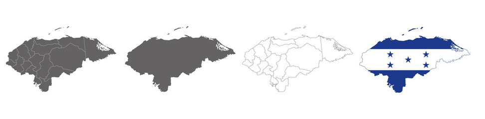 vector map flag of Honduras isolated on white background	 - obrazy, fototapety, plakaty