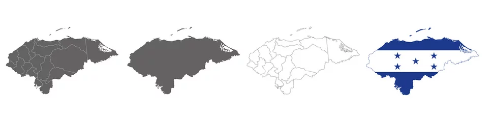 Foto op Aluminium vector map flag of Honduras isolated on white background  © agrus