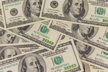 Background of one hundred dollar bills