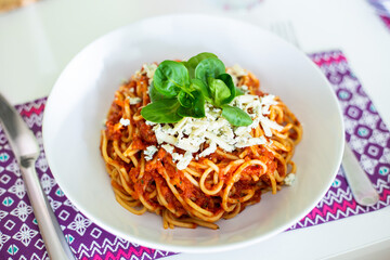 spaghetti on plate