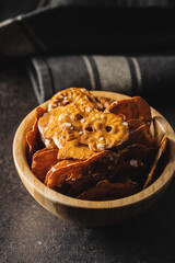 Salted mini flat pretzels