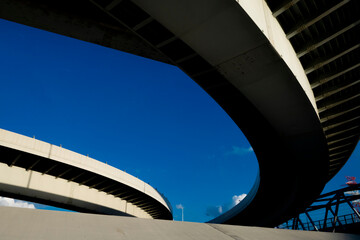 Highway under the blue sky