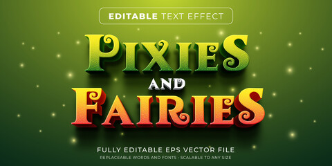 Editable text effect in fairy tales story style - obrazy, fototapety, plakaty